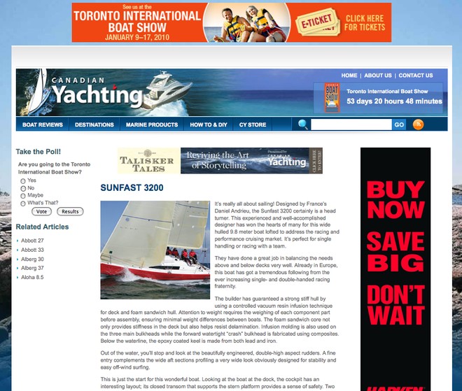 Canadian Yachting’s New Website Features Great Sailboat Reviews © Elizabeth A Kerr